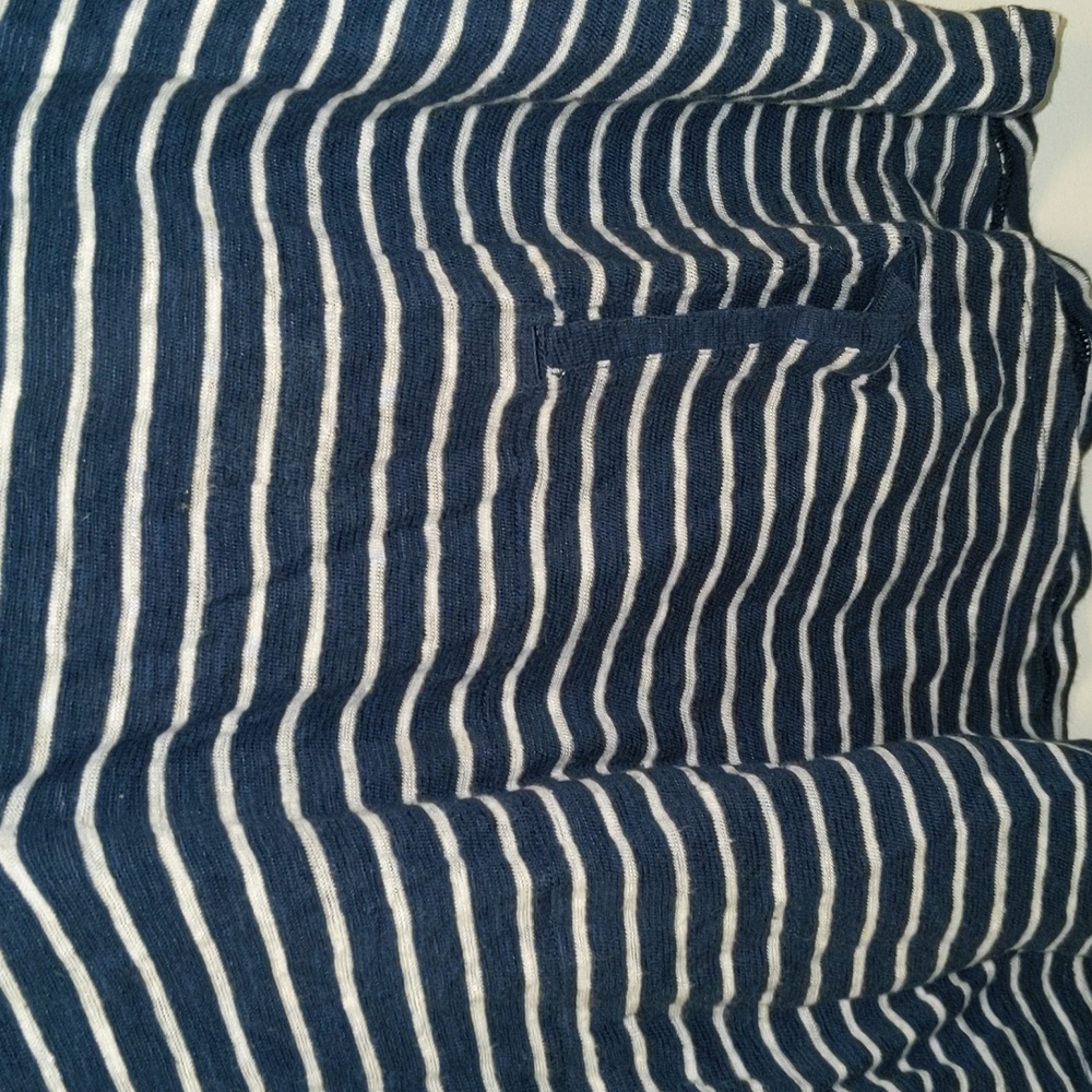 JJill Women's Size L Petite Linen Cotton Blend Nautical Theme Popover Top - Picture 3 of 13